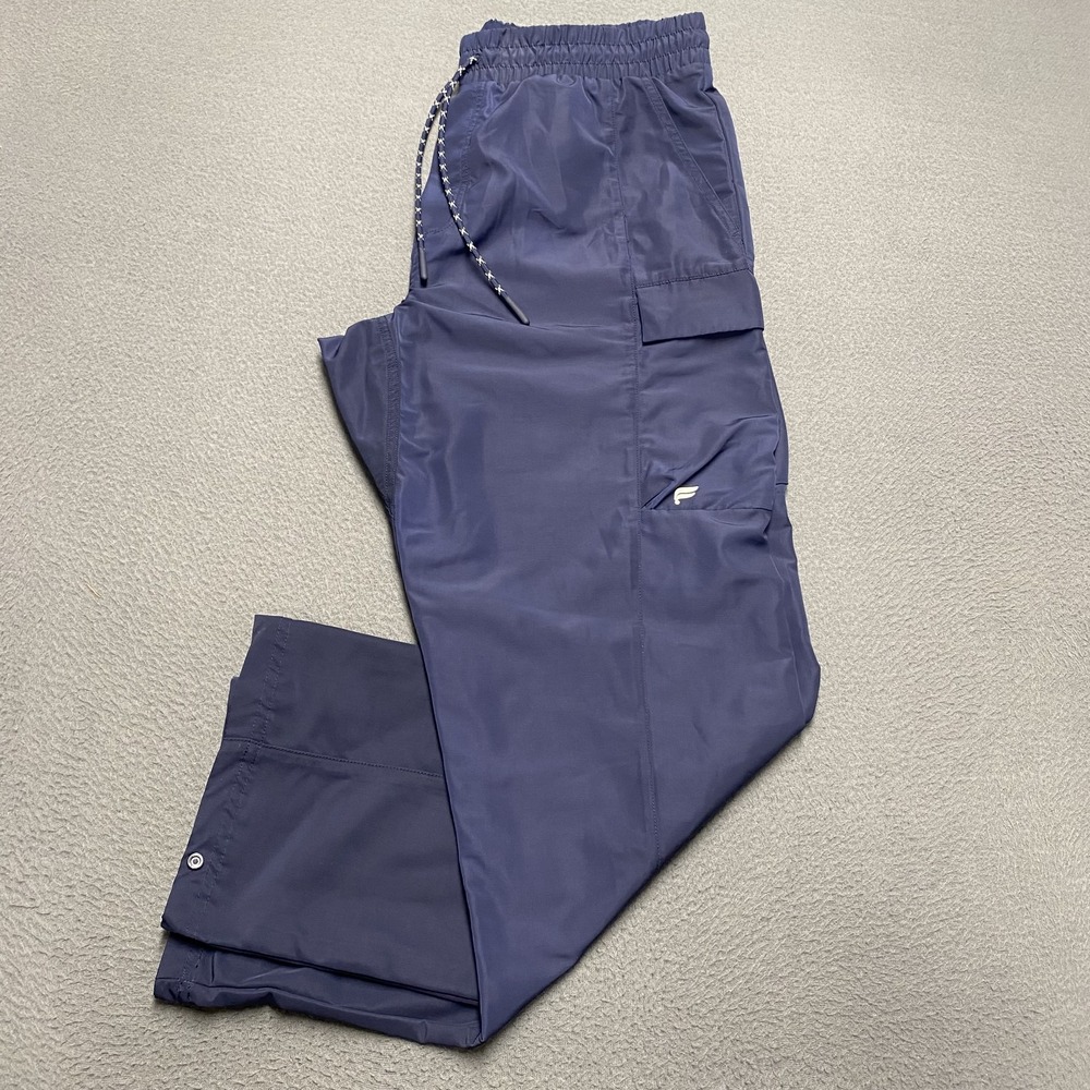 Fabletics Pants Mens Large Navy Blue Cargo Drawstring Polyester Athletic Outdoor